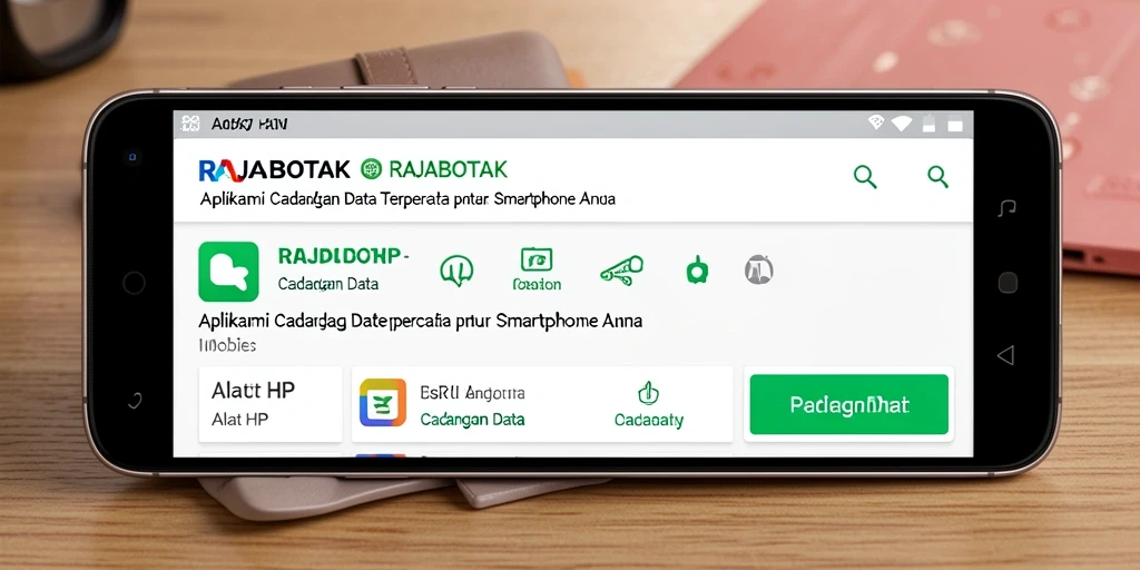 Antarmuka pengguna RAJABOTAK untuk cadangan data yang efisien.