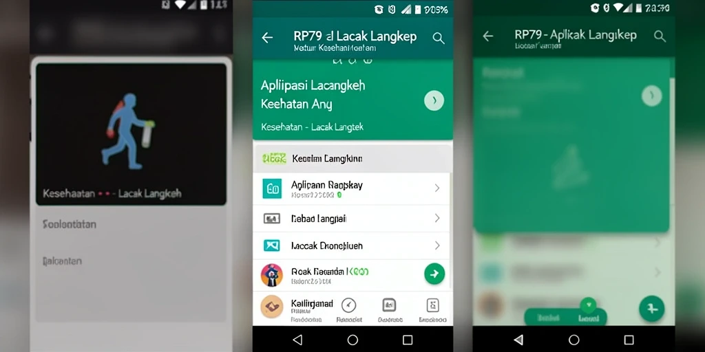 Antarmuka RP79 yang menampilkan statistik langkah dan aktivitas.