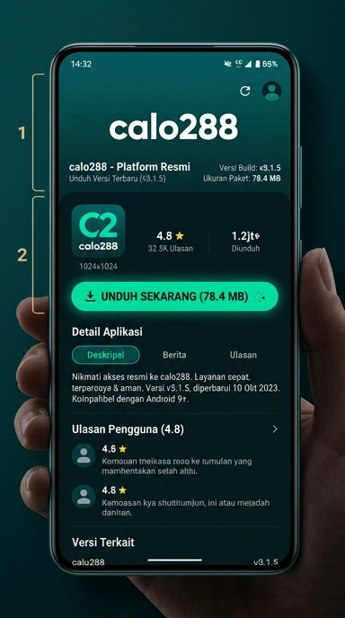 Tampilan halaman APK calo288