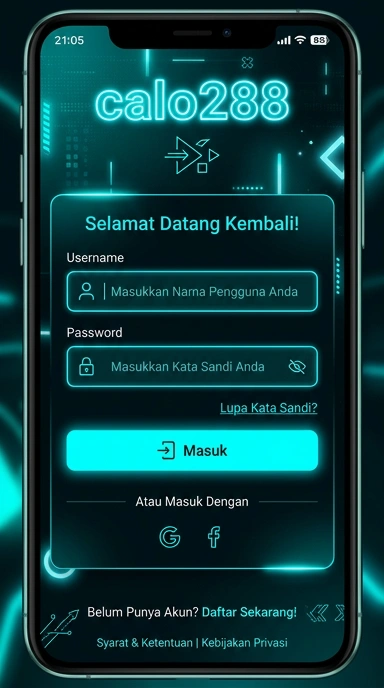 Tampilan halaman login calo288